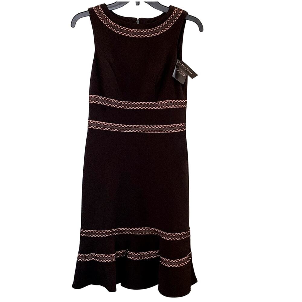 NEW White House Black Market Black Zip Back Lace Sleeveless Dress SZ 0